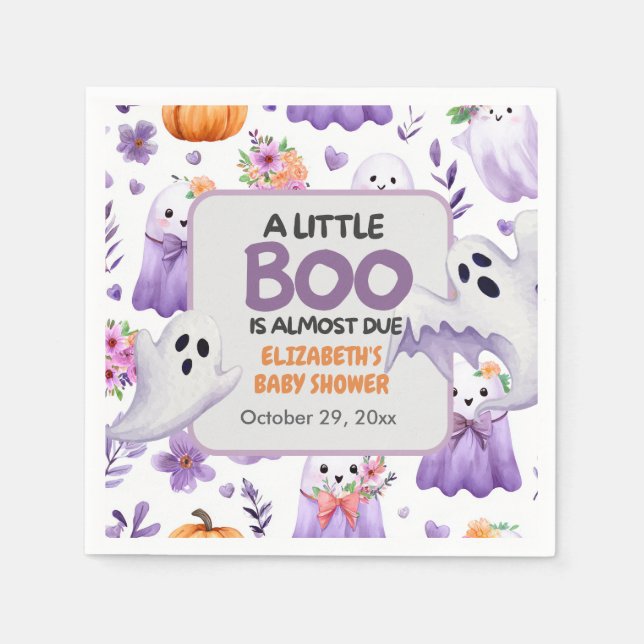 Serviette En Papier Petit baby shower Boo Citrouille Halloween (Devant)