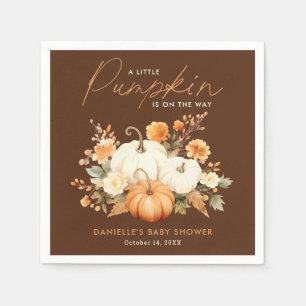 Serviette En Papier Petit Baby shower botanique fleuri Citrouille