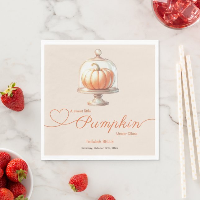 Serviette En Papier Petit Baby shower Citrouille - Automne Chic (En situation)