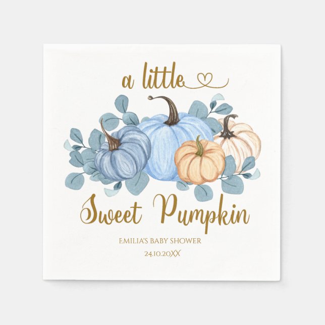 Serviette En Papier Petit baby shower citrouille doux (Devant)