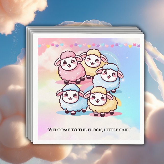 Serviette En Papier Petit Baby shower d'agneau Cute Kawaii (Créateur téléchargé)