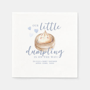 Serviette En Papier Petit Baby shower d'aquarelle bleu Dumpling