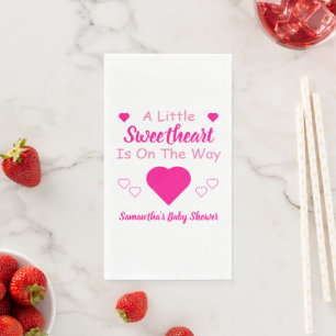 Serviette En Papier Petit Baby shower de coeur