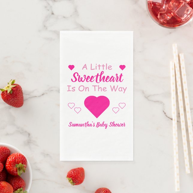 Serviette En Papier Petit Baby shower de coeur (En situation)