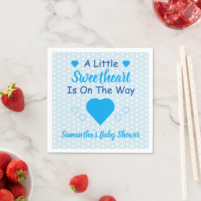 Serviette En Papier Petit Baby shower de coeur (En situation)
