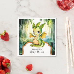 Serviette En Papier Petit Baby shower de dragon enchanté