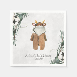 Serviette En Papier Petit Baby shower de Noël Reindeer Personnalisé
