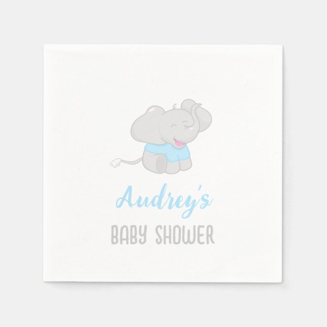Serviette En Papier Petit Baby shower éléphant (Devant)