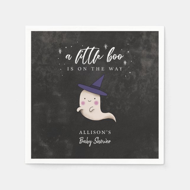 Serviette En Papier Petit Baby shower fantôme Boo Witch (Devant)