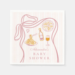 Serviette En Papier Petit Baby shower italien rose Bambina