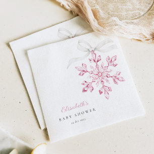 Serviette En Papier Petit Baby shower rose Snowflake
