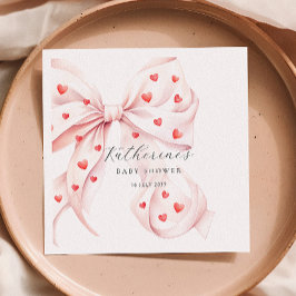 Serviette En Papier Petit Baby shower rouge rose doux