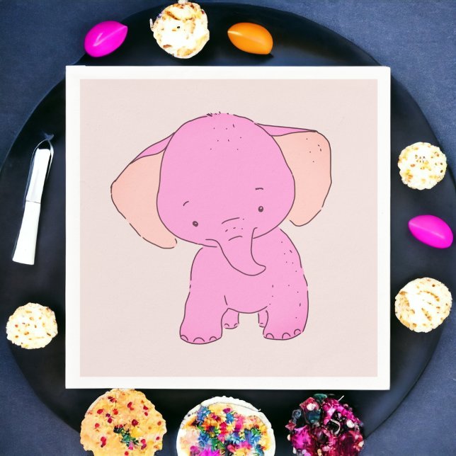 Serviette En Papier Petit bébé éléphant (baby shower theme party use and throw napkin,party decoration dinner table decor,event custom napkin)