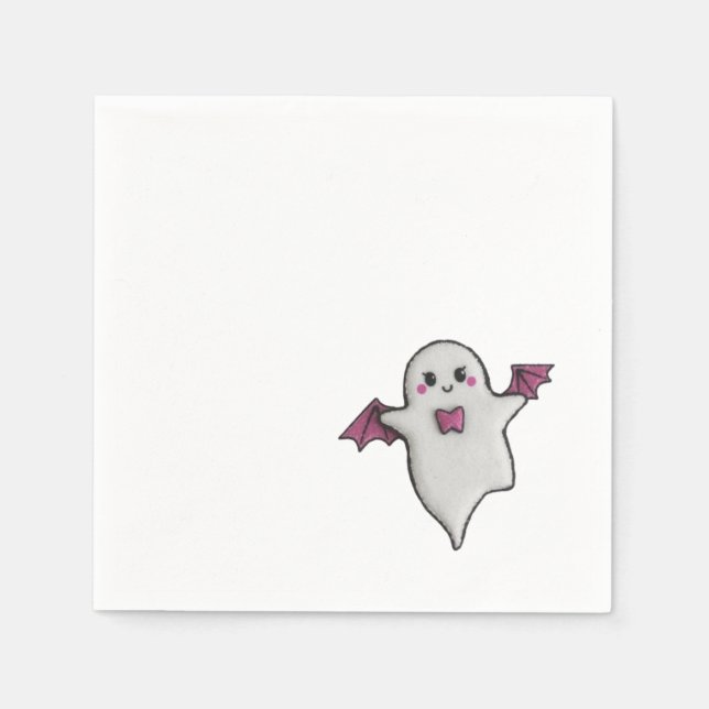 Serviette En Papier Petit bol d'Halloween rose mou (Devant)