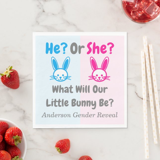 Serviette En Papier Petit Bunny Gender Reveal (En situation)