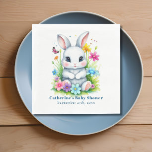 Serviette En Papier Petit Bunny Jardin Fleur sauvage Baby shower de Pâ