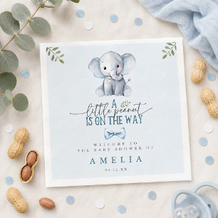 Serviette En Papier Petit Cacahuète en Route Eléphant Bleu Bienvenue