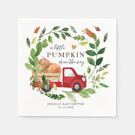 Serviette En Papier Petit Camion Citrouille tombe dans le Baby shower