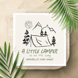 Serviette En Papier Petit campeur tente dessinée à la main garçon Baby