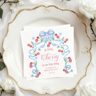 Serviette En Papier Petit cerisier Boy Blue Bow coquette Baby shower