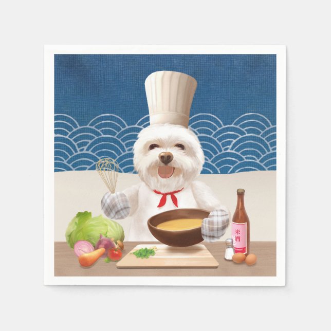 Serviette En Papier Petit Chien Chef (Devant)