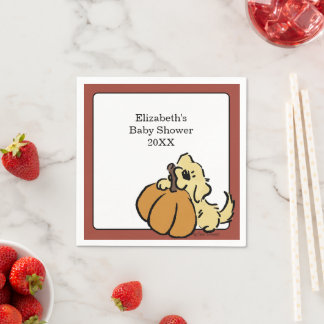 Serviette En Papier Petit chiot citrouille Mignon Baby Shower d'automn
