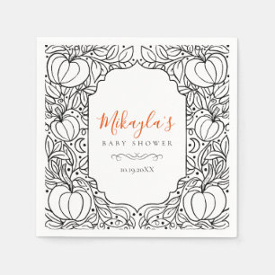 Serviette En Papier Petit Citrouille Automne Automne Halloween Baby sh