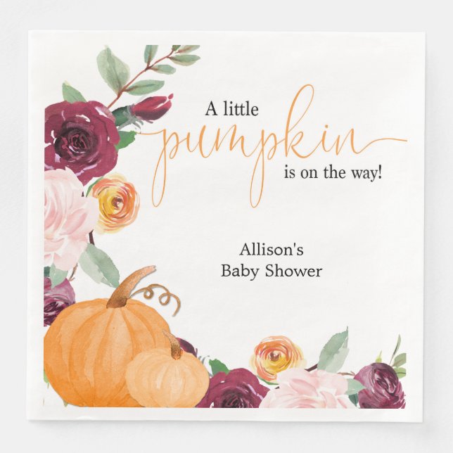 Serviette En Papier Petit citrouille baby shower (Devant)