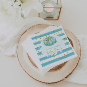 Serviette En Papier Petit Citrouille bleu Automne Baby shower d'automn