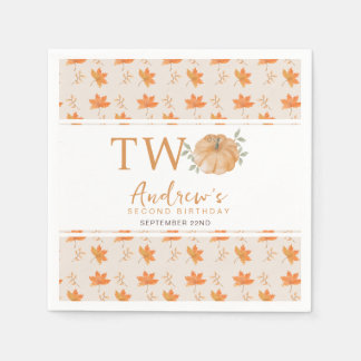 Serviette En Papier Petit Citrouille Feuille d'automne automne automne