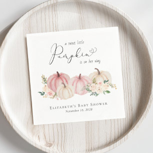 Serviette En Papier Petit Citrouille Floral Aquarelle bébé fille douch