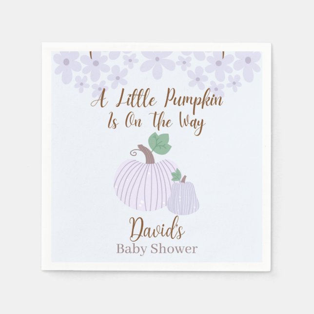 Serviette En Papier Petit Citrouille Sur Le Chemin Baby shower (Devant)