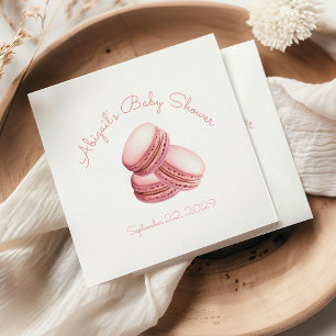 Serviette En Papier Petit Cookie Macaron Pink Girl Baby shower