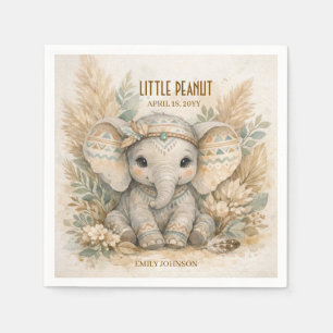 Serviette En Papier Petit éléphant boho safari garçon Baby Shower caca
