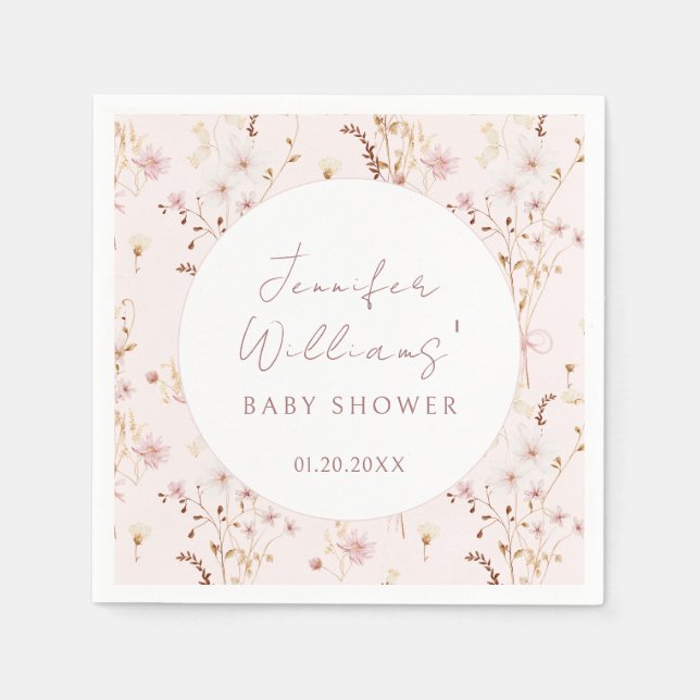 Serviette En Papier Petit fleur sauvage bébé fille douches serviettes  (Devant)