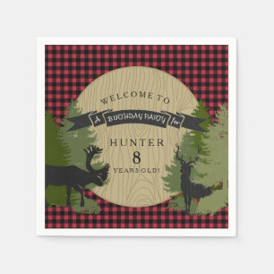 Serviette En Papier Petit Garçon Anniversaire Pique-nique Cerf Antlers