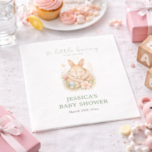 Serviette En Papier Petit Lapin en Route Fête de Naissance Neutre 
