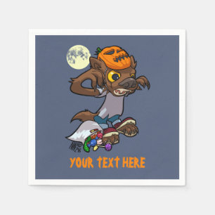 Serviette En Papier Petit Loup-Occidental Halloween Trick Ou Traiter C