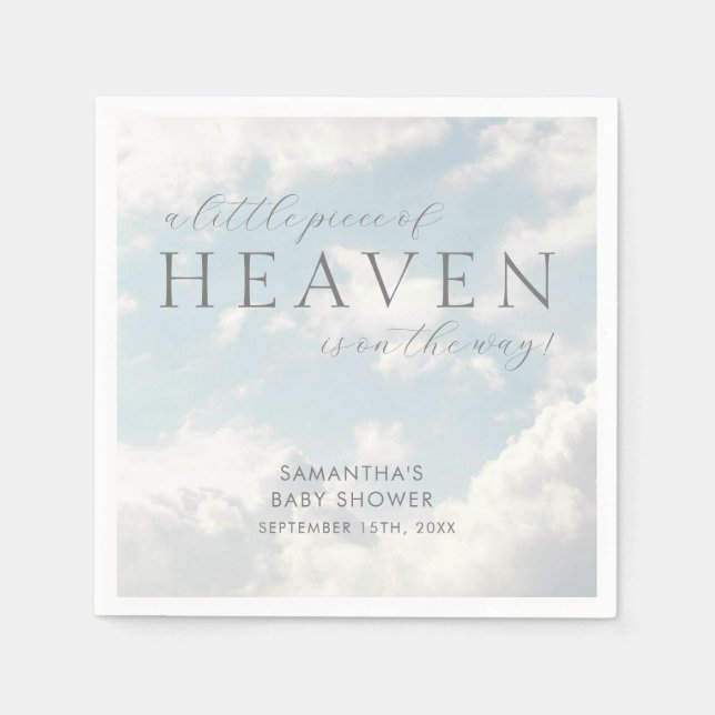 Serviette En Papier Petit morceau de Baby shower du ciel simple (Devant)