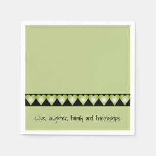 Serviette En Papier Petit Motif de coeur vert Accentué
