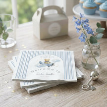Petit ours en peluche pilote Baby Shower pour garç