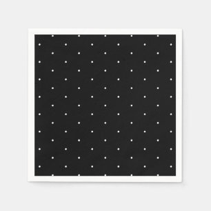 Serviette En Papier Petit papier motif pois noir chic