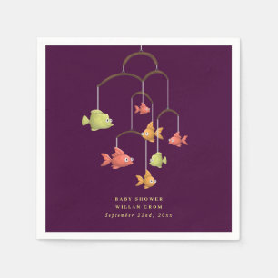 Serviette En Papier Petit Poisson Crimson Baby shower rouge