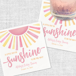 Serviette En Papier Petit Rayon Rose Du Baby shower Solaire