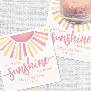 Serviette En Papier Petit Rayon Rose Du Baby shower Solaire