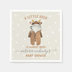 Serviette En Papier Petit Reindeer Baby shower d'hiver de Noël