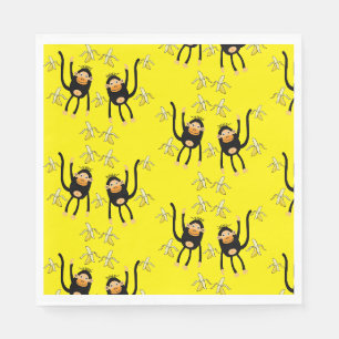 Serviette En Papier Petit Singe Et Bananes