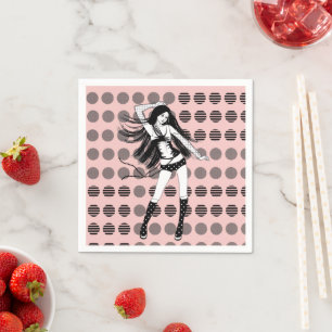 Serviette En Papier petite amie danseuse rose