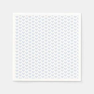 Serviette En Papier Petite Baby Shower Fille Naissance Bleu Ruban 