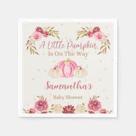 Serviette En Papier Petite Citrouille aquarelle Bourgogne Florale serv